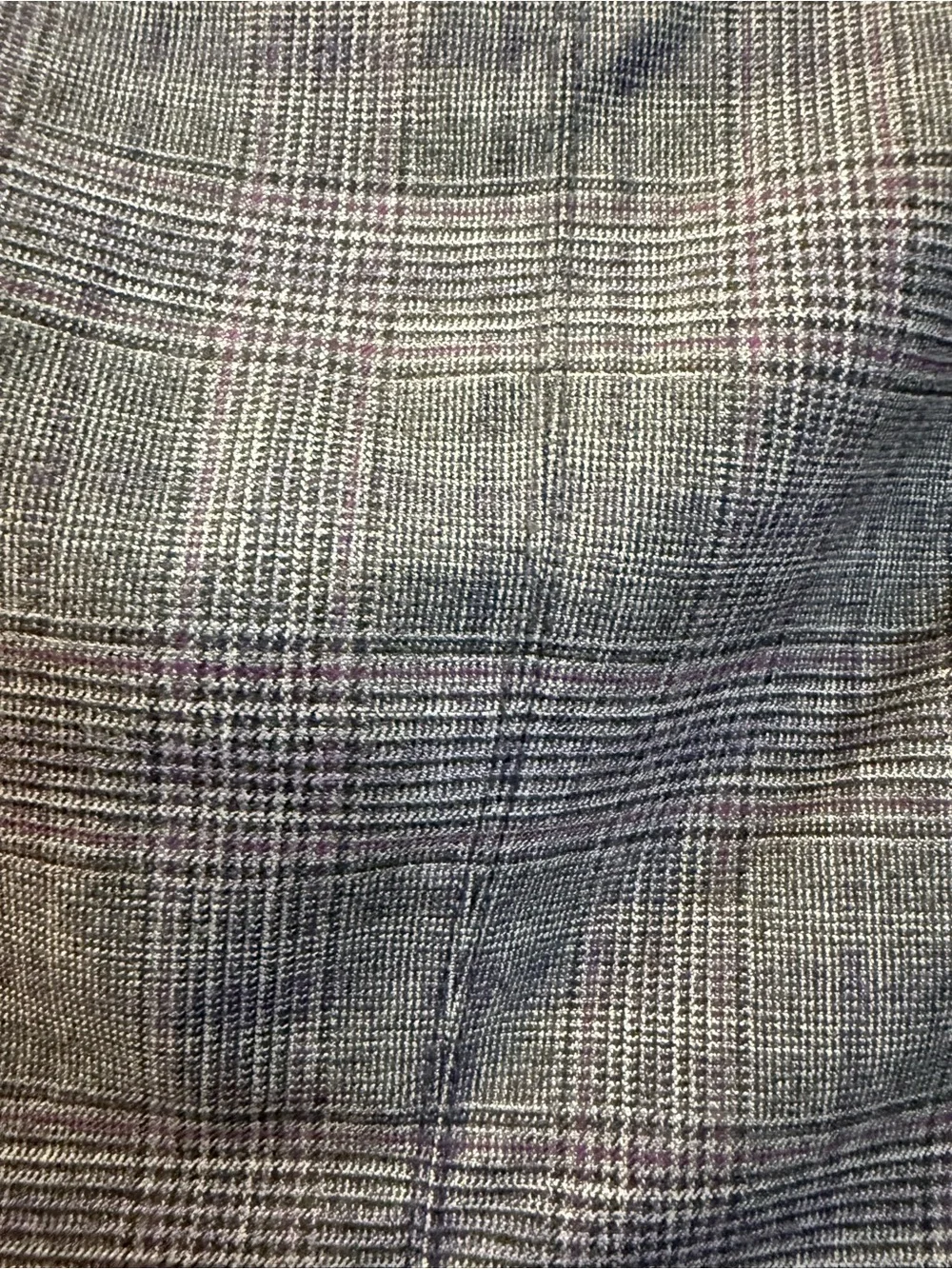 White House Black Market Gray Plaid Moto Jacket Cropped Zip Blazer Women’s Size